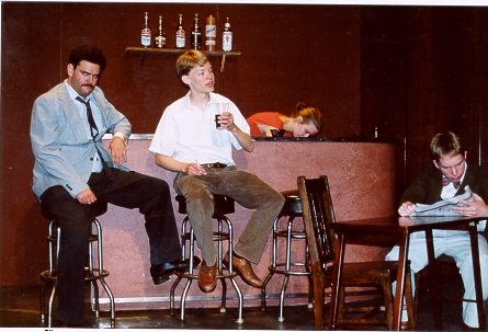 At Carmen's bar in "Enter A Free Man," Jeff Shapiro, Steve Hetzel, Leah Haught and Tony Massarello