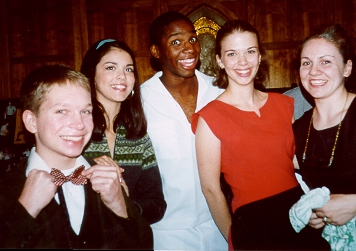 A happy cast on opening night - L to R: Tony Massarello, Cecily Strong, Michael Pogue, Leah Haught, Justine Turner